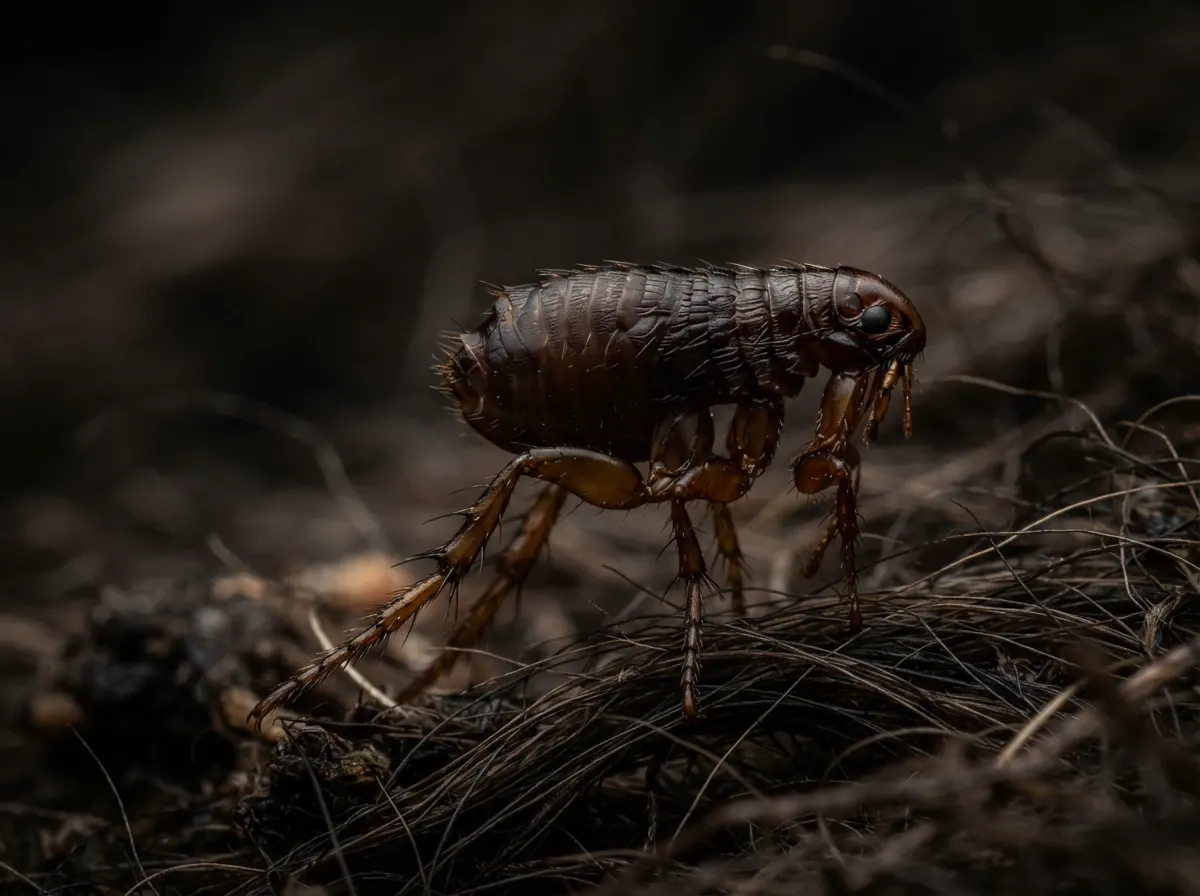 Close-up of a flea